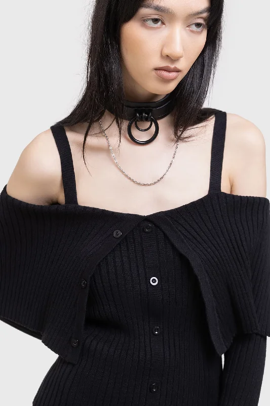 Shadow Empress Knit Top High Neck Knit Top