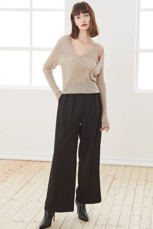 Fangyan | Asymmetrical Knit Top Seasonal Knit Shirt