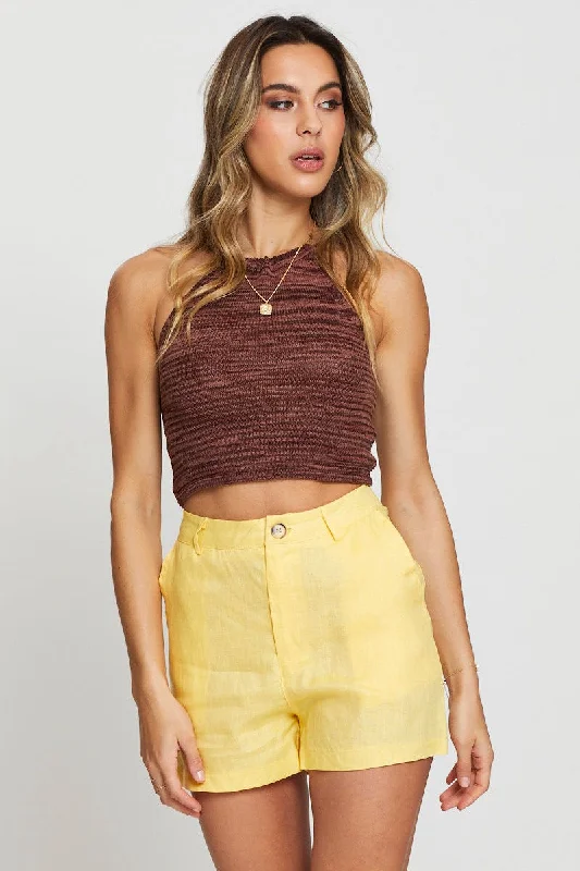 Multi Knit Top Sleeveless Lightweight Knit Tee