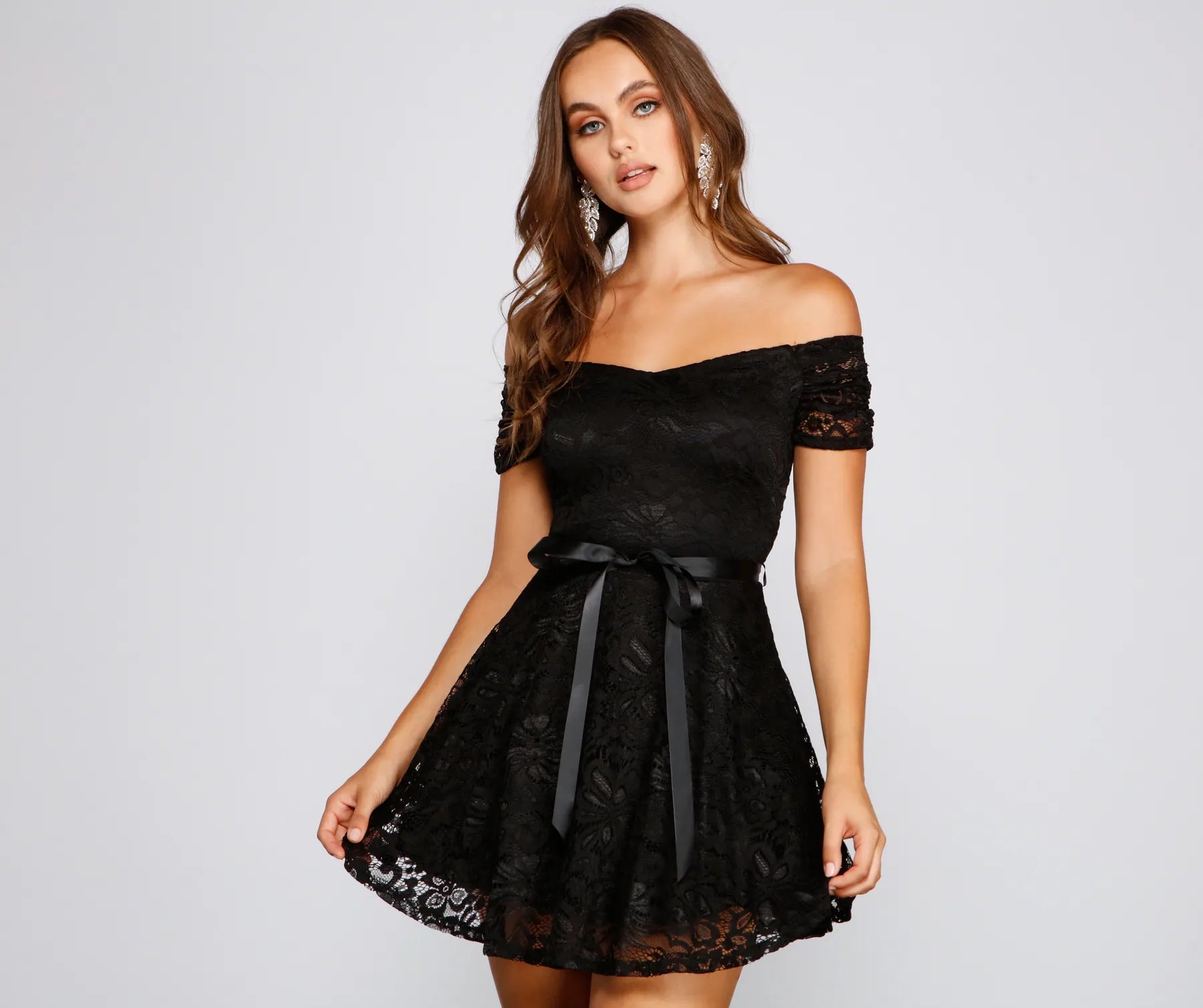 Blair Formal Off The Shoulder Lace Dress Tunics Floral girly