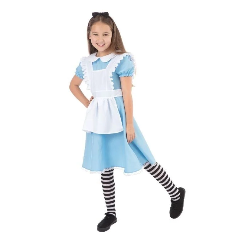 Traditional Alice in Wonderland Dress for Girlsl Turtleneck Neckline Stylish