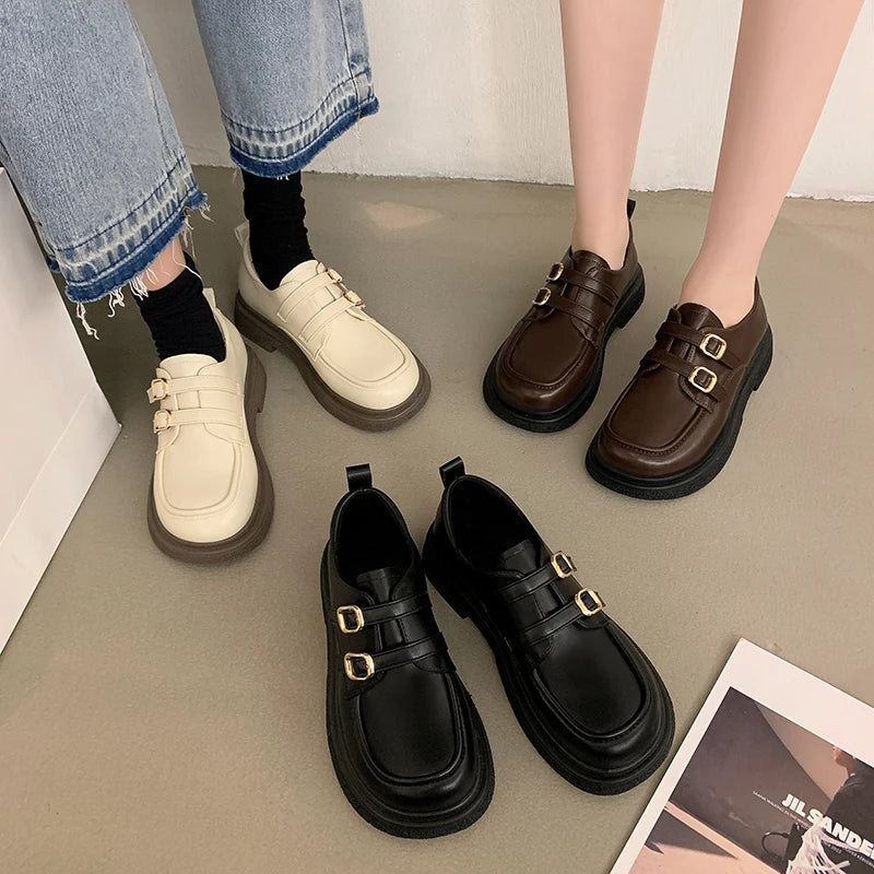 Womens Loafers Shoes Casual Female Sneakers Clogs Platform Flats British Style Oxfords Round Toe Slip-on Creepers Dress New Prep Tunics Summer linen