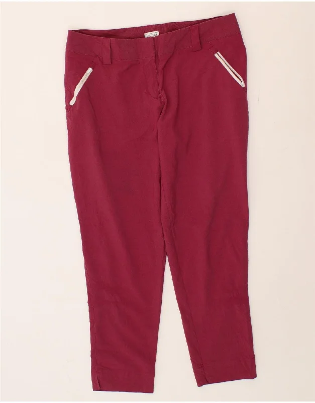 ADIDAS Womens Slim Cropped Trousers UK 10 Small W27 L27 Burgundy Trousers Low Rise Relaxed ADIDAS Womens Slim Cropped Trousers UK 10 Small W27 L27 Burgundy Trousers Low Rise Relaxed