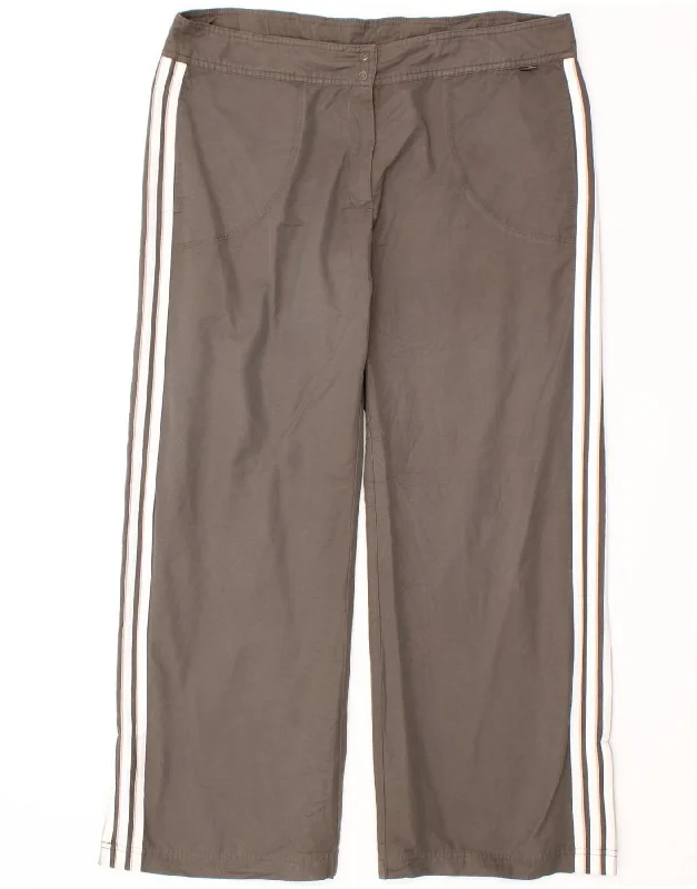 ADIDAS Womens Straight Trousers UK 16 Large W34 L29 Grey Cotton Trousers Velvet Soft ADIDAS Womens Straight Trousers UK 16 Large W34 L29 Grey Cotton Trousers Velvet Soft