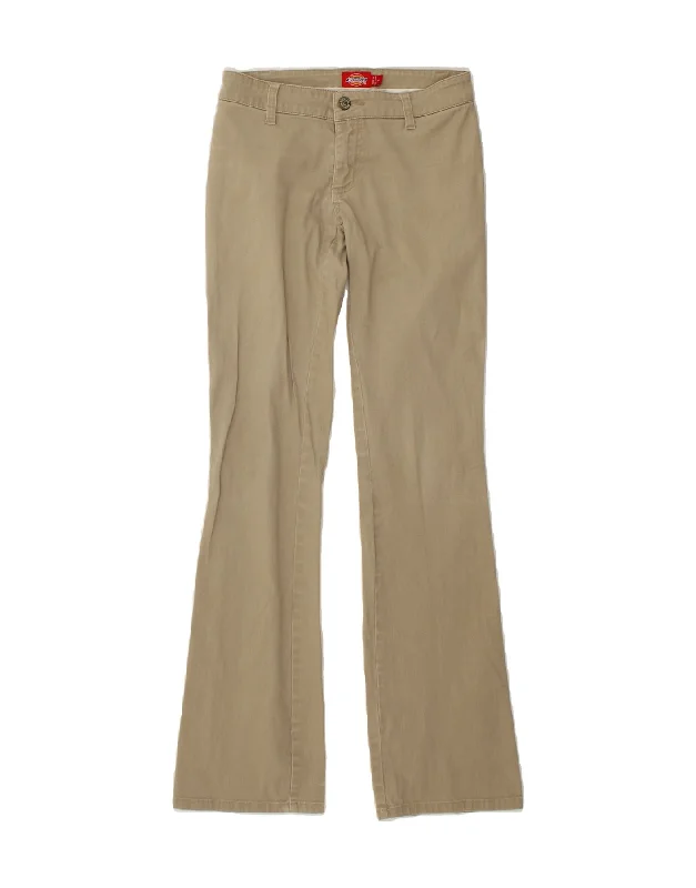 DICKIES Womens Flare Casual Trousers US 0 XS W26 L31 Beige Cotton Wide Leg Loose Fit Mid Waist DICKIES Womens Flare Casual Trousers US 0 XS W26 L31 Beige Cotton Wide Leg Loose Fit Mid Waist