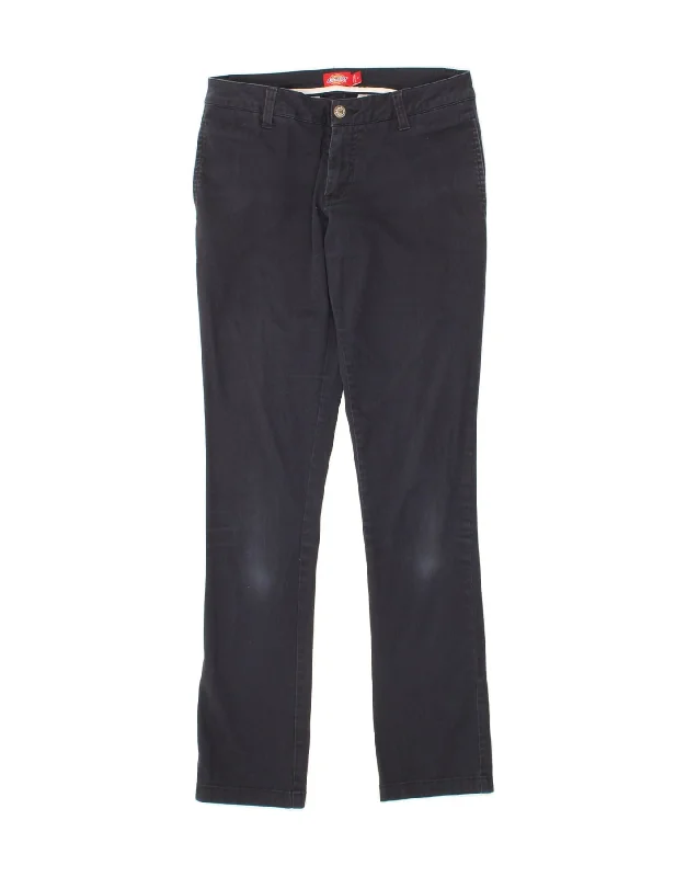 DICKIES Womens Slim Casual Trousers US 6 Medium W28 L30 Navy Blue Cotton Trousers Solid Black DICKIES Womens Slim Casual Trousers US 6 Medium W28 L30 Navy Blue Cotton Trousers Solid Black