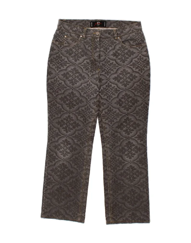 GATTINONI Womens Abstract Pattern Straight Casual Trousers W32 L28 Grey Trousers Lace Delicate GATTINONI Womens Abstract Pattern Straight Casual Trousers W32 L28 Grey Trousers Lace Delicate