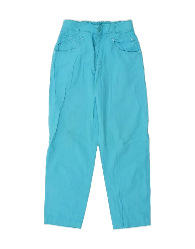MASH Womens Tapered Casual Trousers IT 42 Medium W28 L26 Blue Cotton Trousers Silk Elegant MASH Womens Tapered Casual Trousers IT 42 Medium W28 L26 Blue Cotton Trousers Silk Elegant