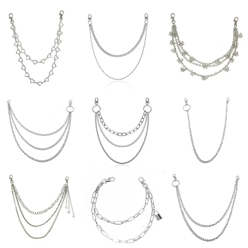 Stylish Waist Pants Belt Chain Multilayer Chain Ring Trousers Belt Trousers High Rise Slim Fit Stylish Waist Pants Belt Chain Multilayer Chain Ring Trousers Belt Trousers High Rise Slim Fit