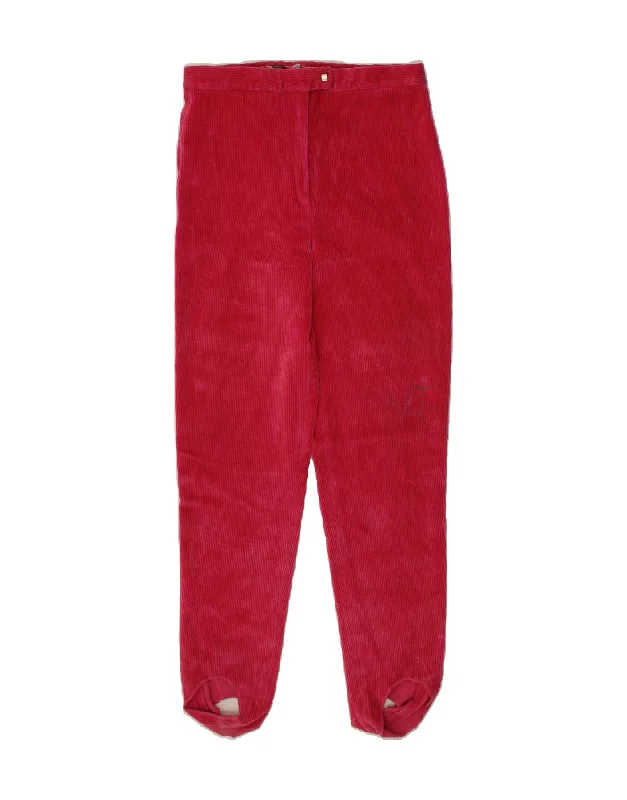 VINTAGE Womens Stirrup Corduroy Trousers IT 44 Medium W28 L29 Red Cotton Trousers Fleece Cozy VINTAGE Womens Stirrup Corduroy Trousers IT 44 Medium W28 L29 Red Cotton Trousers Fleece Cozy