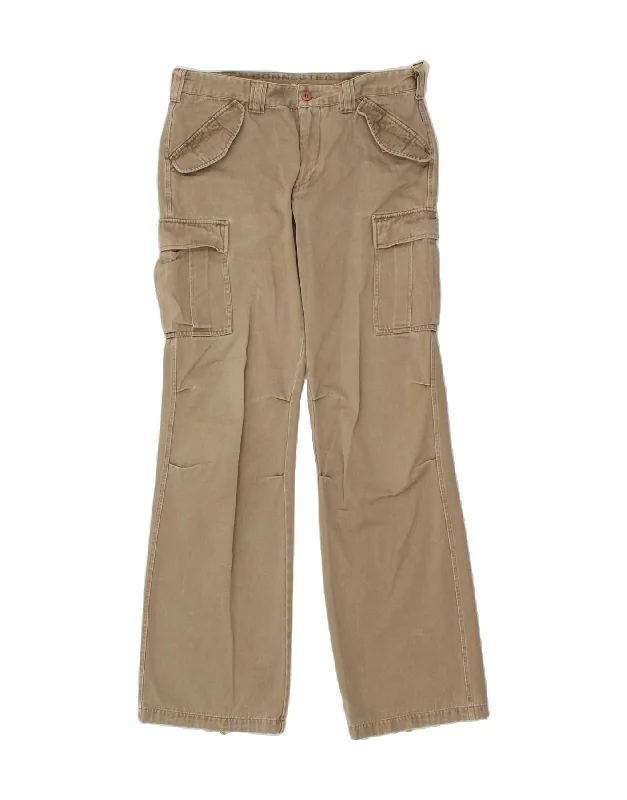 VINTAGE Womens Straight Cargo Trousers IT 50 XL W36 L34 Brown Cotton Trousers Harem Relaxed Fit VINTAGE Womens Straight Cargo Trousers IT 50 XL W36 L34 Brown Cotton Trousers Harem Relaxed Fit