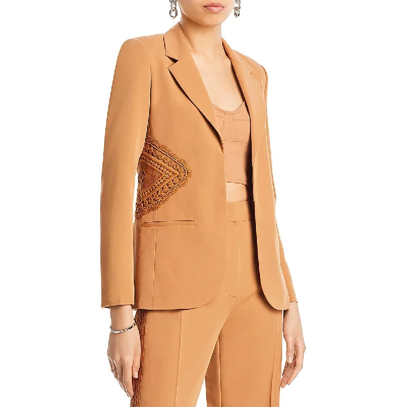 Womens V Polyester Open-Front Blazer Women's Casual Suit