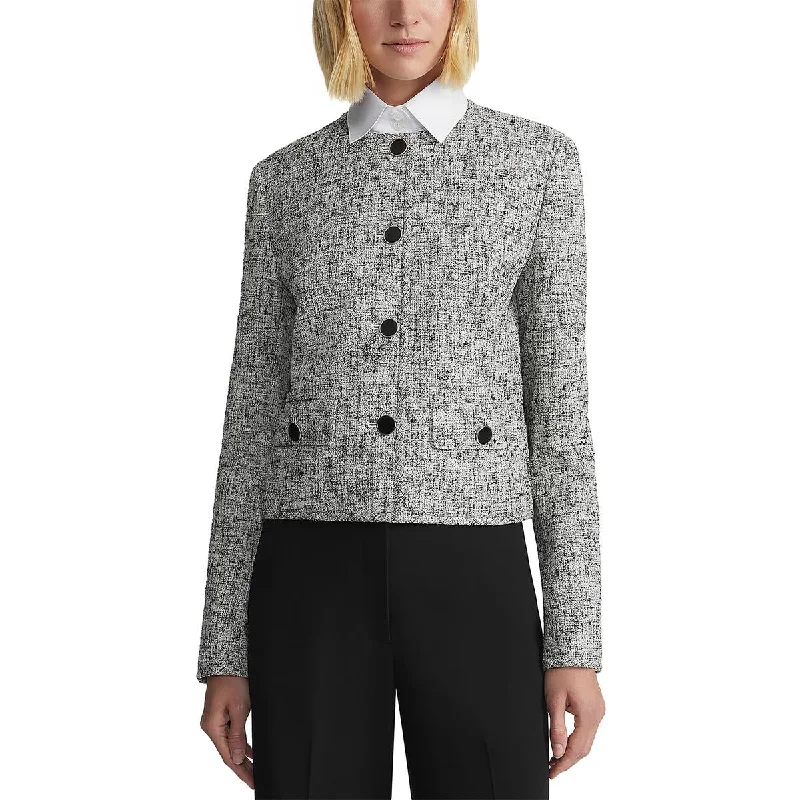 Womens Textured Office Collarless Blazer Women's Business Blazer