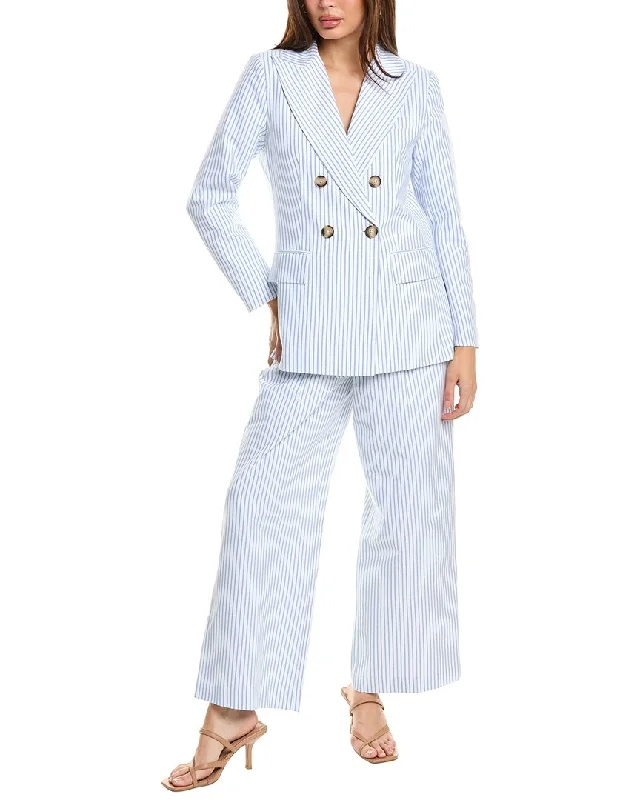 Pascale La Mode 2Pc Blazer & Pant Set Women's Stripe Blazer