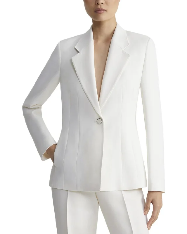 Lafayette 148 New York Plus Notch Lapel Fitted Wool & Silk-Blend Blazer Women's Wedding Blazer