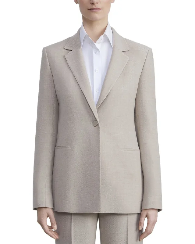 Lafayette 148 New York Single Button Wool-Blend Blazer Women's Elegant Blazer