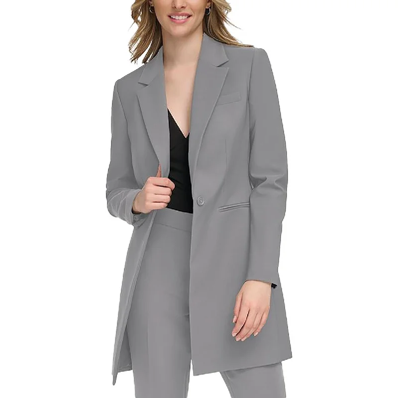 Womens Solid Business One-Button Blazer Women's Vintage Suit