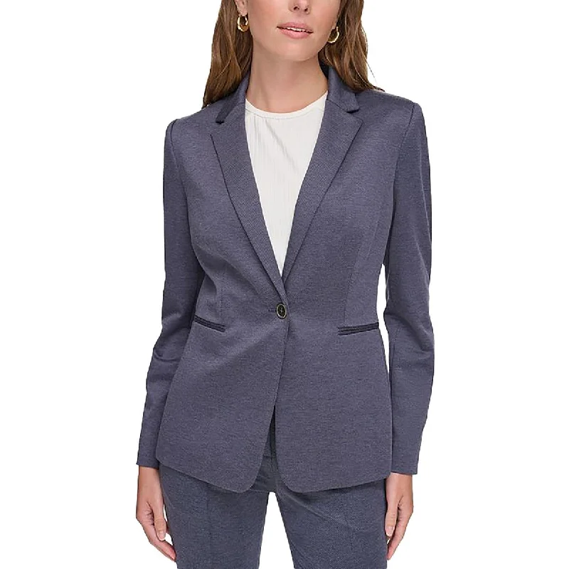 Womens Heathered Workwear One-Button Blazer Women's Classic Blazer