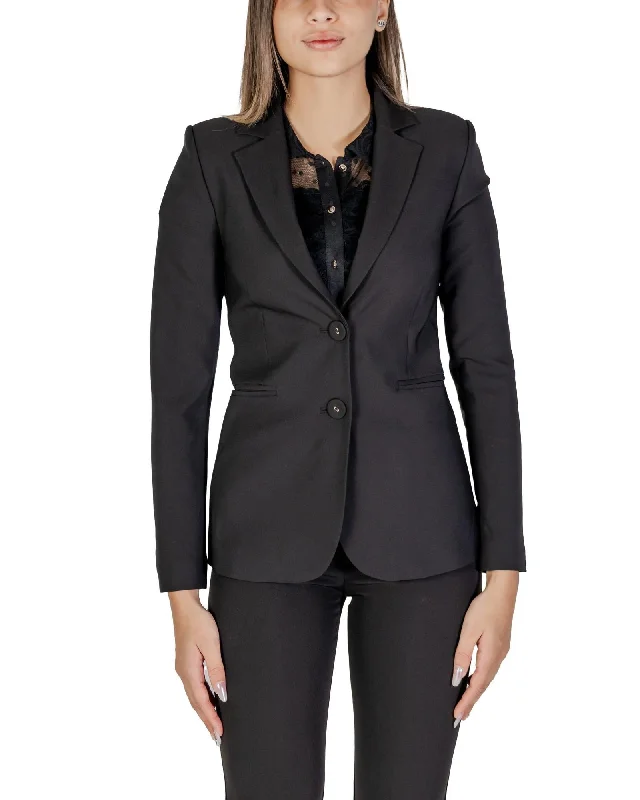 Sandro Ferrone Lapel Collar Long Sleeve Button Blazer with Front Pockets Women's High-End Blazer