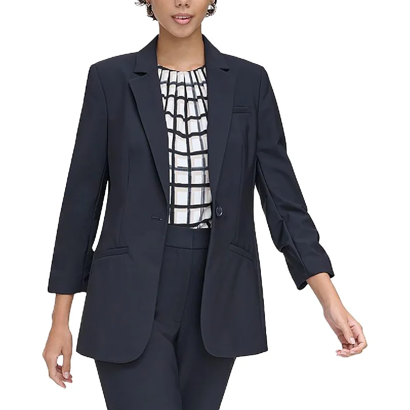 Womens Solid Business One-Button Blazer Women's Handmade Blazer