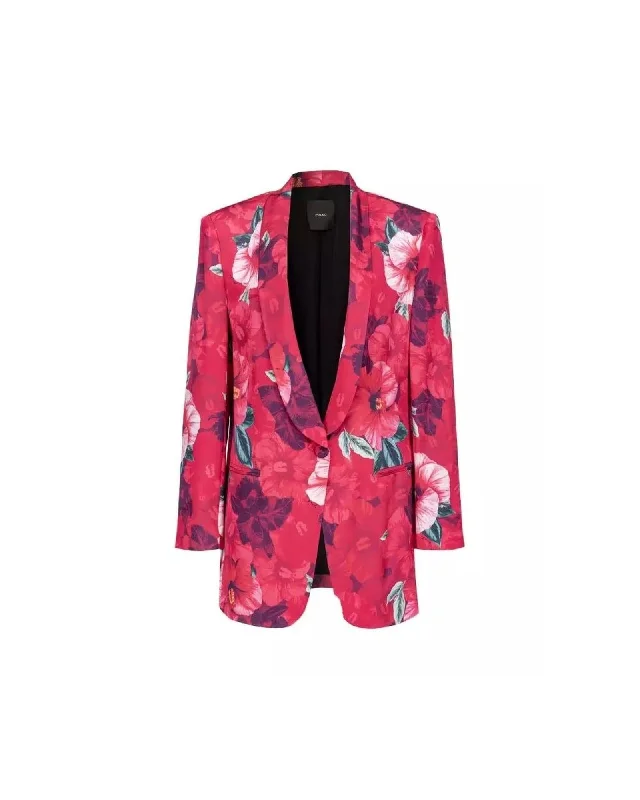 PINKO  Floral Print Blazer Women's Plaid Suit