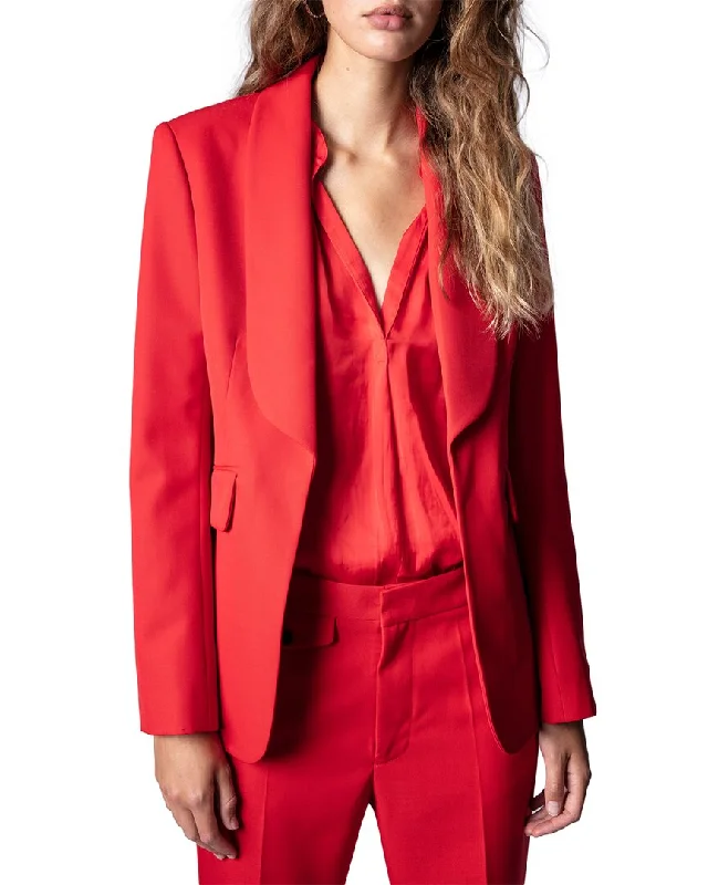 Zadig & Voltaire Date Gabardine Wool-Blend Blazer Women's Fashion Blazer