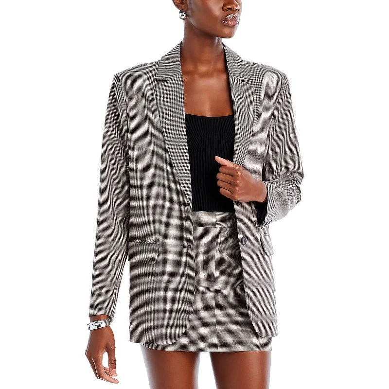 Veronica Womens Houndstooth Career Two-Button Blazer Women's Boutique Suit