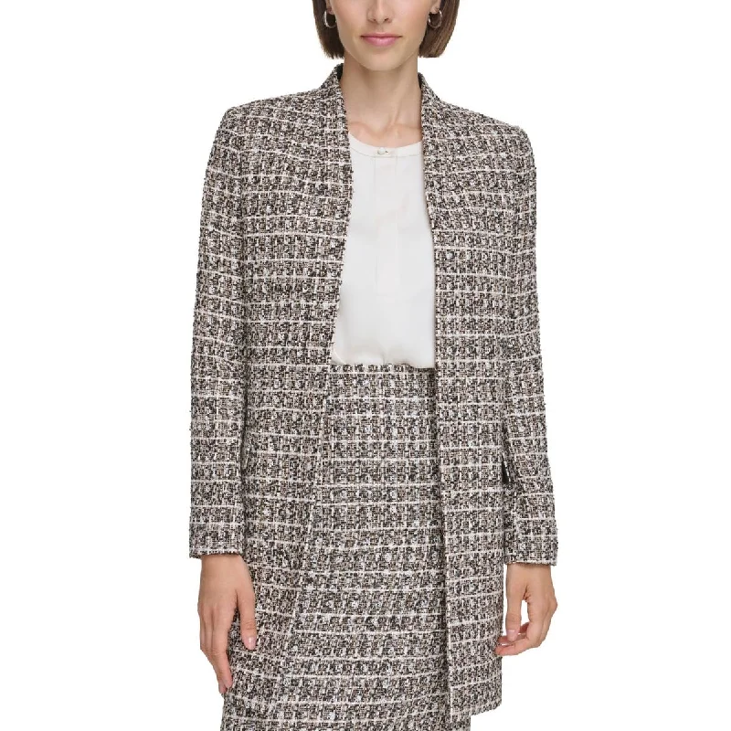 Womens Tween Collarless Open-Front Blazer Women's Unique Blazer