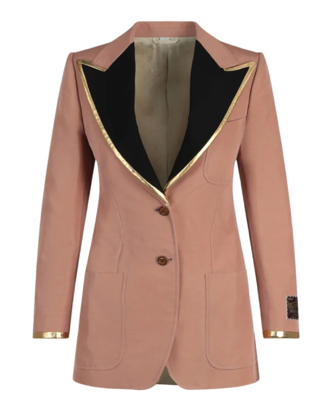 Gucci Womens Peaked Lapel Blazer Women's Trendy Jacket