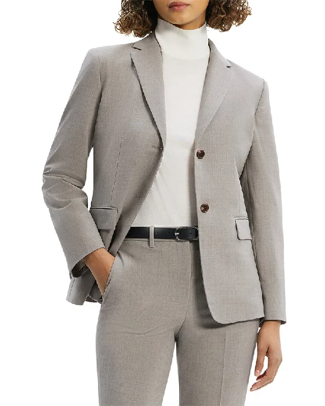 Theory Slim Wool-Blend Blazer Women's Vacation Suit