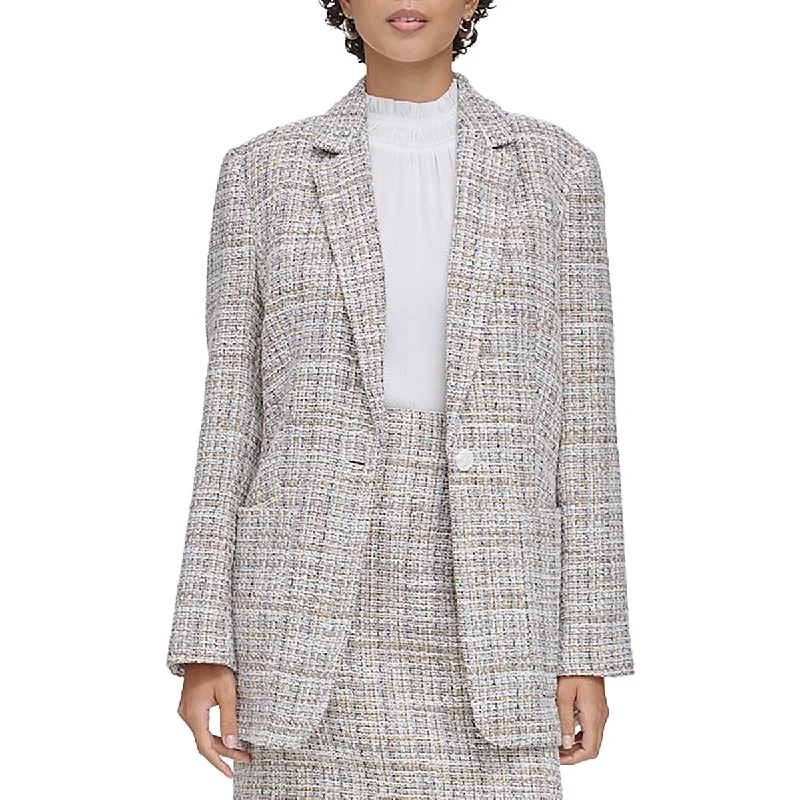 Womens Tweed Suit Separate One-Button Blazer Women's Elegant Blazer