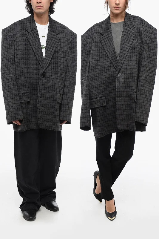 Balenciaga Wool UNISEX Blazer with Padded Shoulders M Standard size Women's Luxurious Jacket