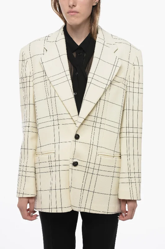 Marni BESPOKE DRAM Wool Blazer with Check Pattern 42 Italian size Women's Custom Jacket