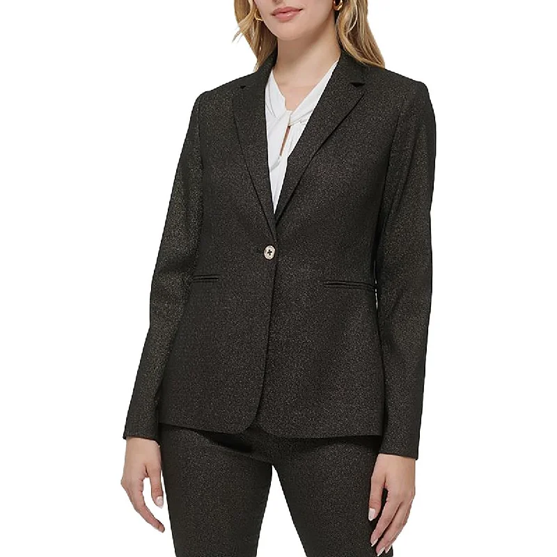 Womens Glitter Office One-Button Blazer Women's Premium Blazer