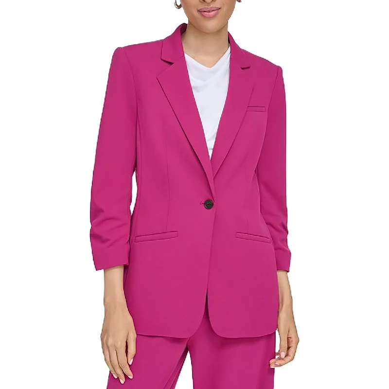 Womens Solid Office One-Button Blazer Women's Custom Jacket