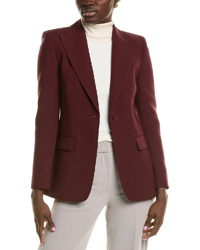 Lafayette 148 New York Peak Lapel Wool & Silk-Blend Blazer Women's Warm Suit