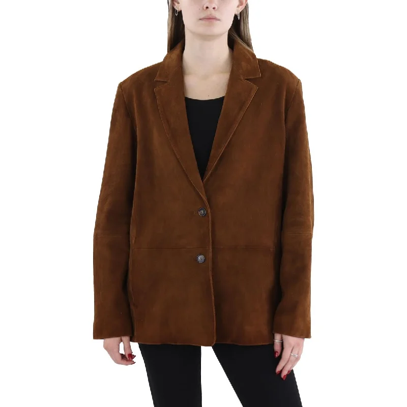 Womens Leather Office Two-Button Blazer Women's Adventure Blazer