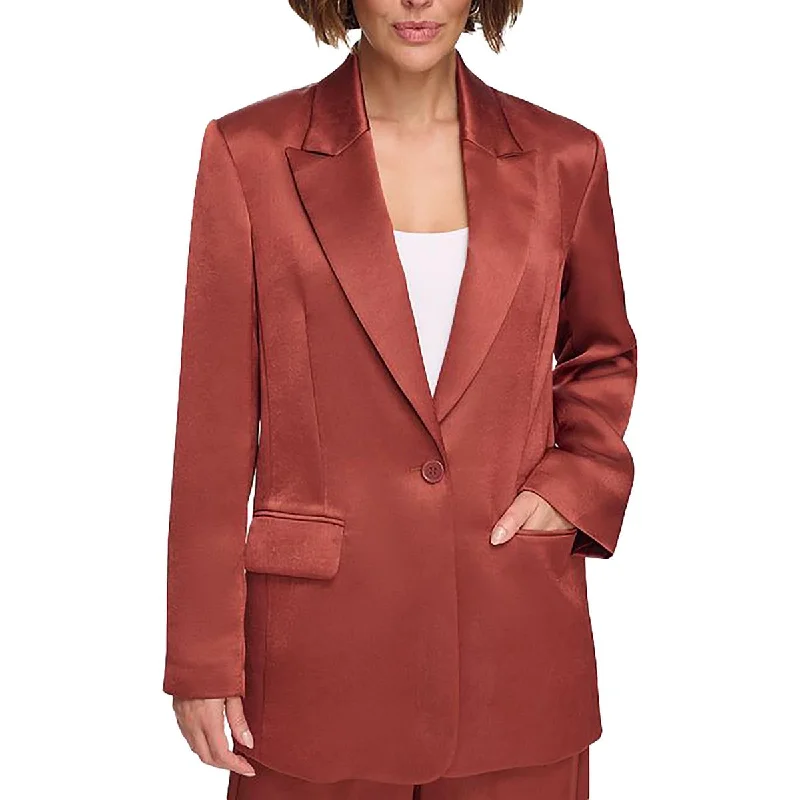 Womens Satin Suit Separate One-Button Blazer Women's Fashion Blazer