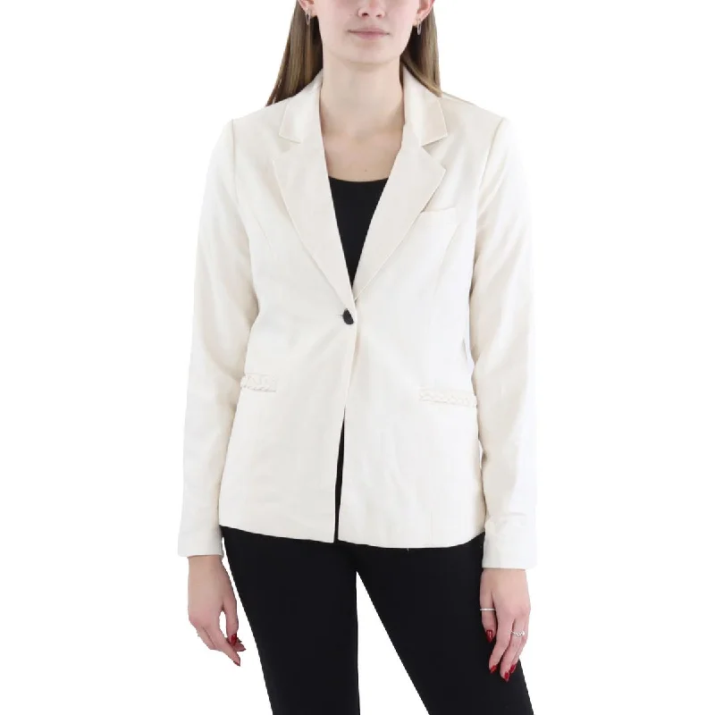 Womens Braided Trm Workwear One-Button Blazer Women's Vintage Suit