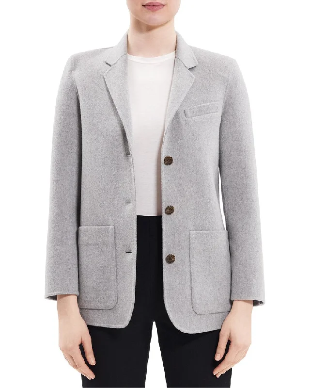 Theory Elbow Patch Wool & Cashmere-Blend Blazer Women's Premium Blazer