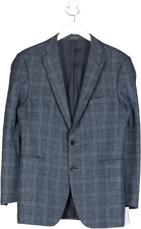 boggi Blue Wool And Cashmere Milano Blazer UK 38" CHEST Cotton Blend Blazer