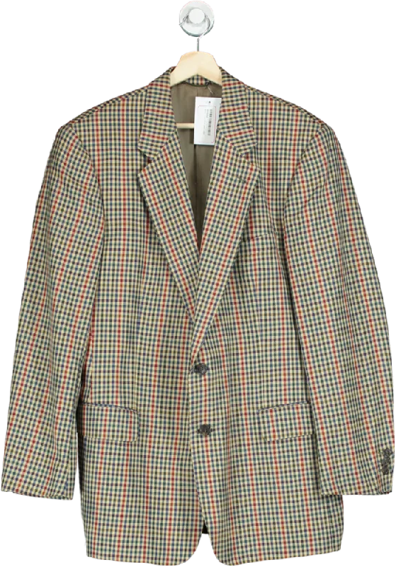 Burberrys Multicolour Checkered Blazer UK XXL Women's Handmade Blazer