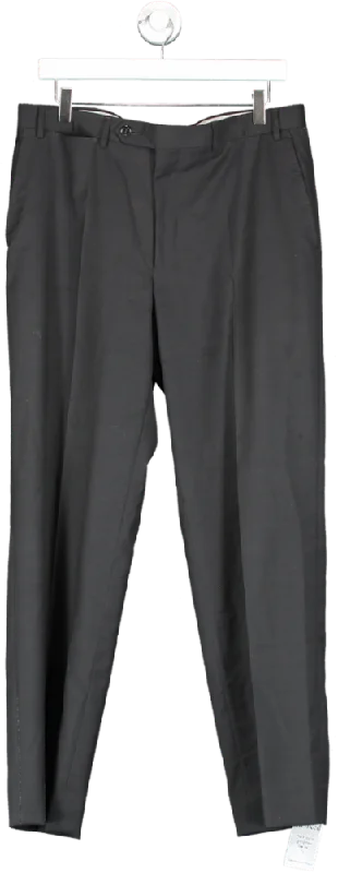 Canali Black Pure Wool Suit Trousers W32 Trousers Bridal Satin