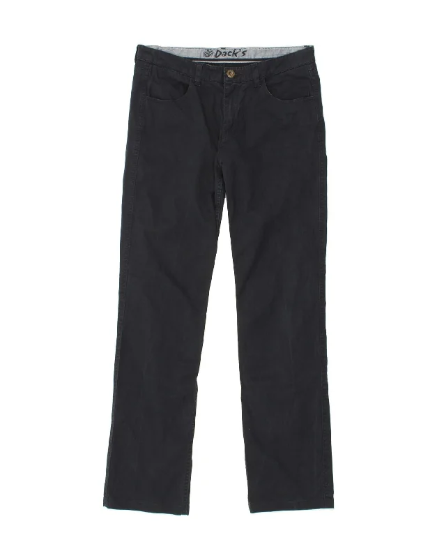 DACK'S Womens Straight Casual Trousers IT 44 Medium W30 L30  Navy Blue Trousers Occasion Special