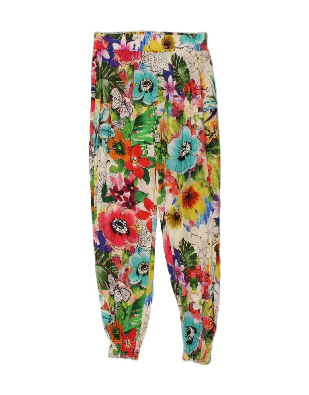 DESIGUAL Womens Joggers Harem Trousers Small W30 L30  Multicoloured Floral Trousers cozy comfortable