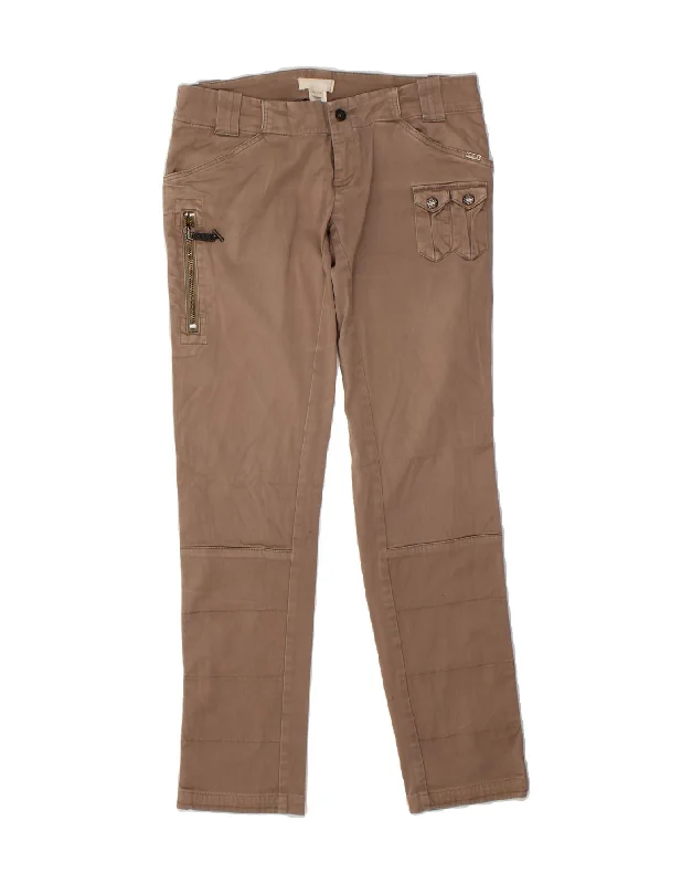 DIESEL Womens Straight Cargo Trousers W31 L31  Brown Cotton Trousers versatile all-occasion