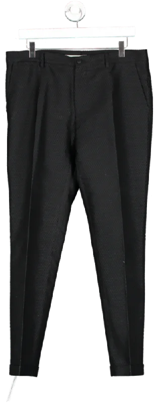 Dolce & Gabbana Black Tailored Pattern Smart Trousers W40 Trousers Evening Elegant