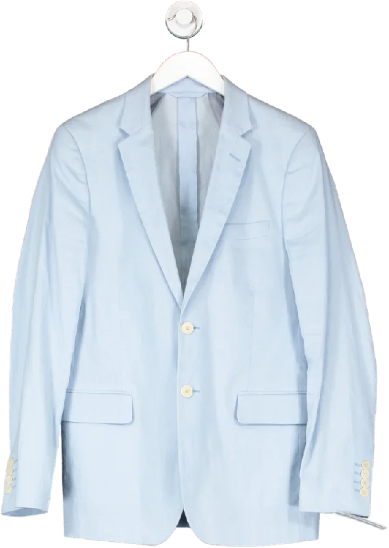 GANT Blue Cotton Linen Suit Blazer UK 38" CHEST Women's Print Jacket