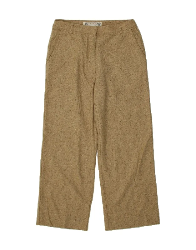 KRIZIA Womens Straight Chino Trousers UK 12 Medium W30 L27  Beige Wool Trousers Cargo Utility