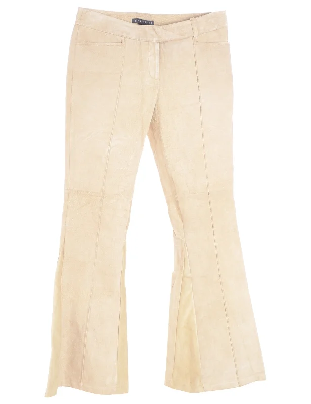 Label Suede Cali Bootcut Trousers Trousers Flared Retro